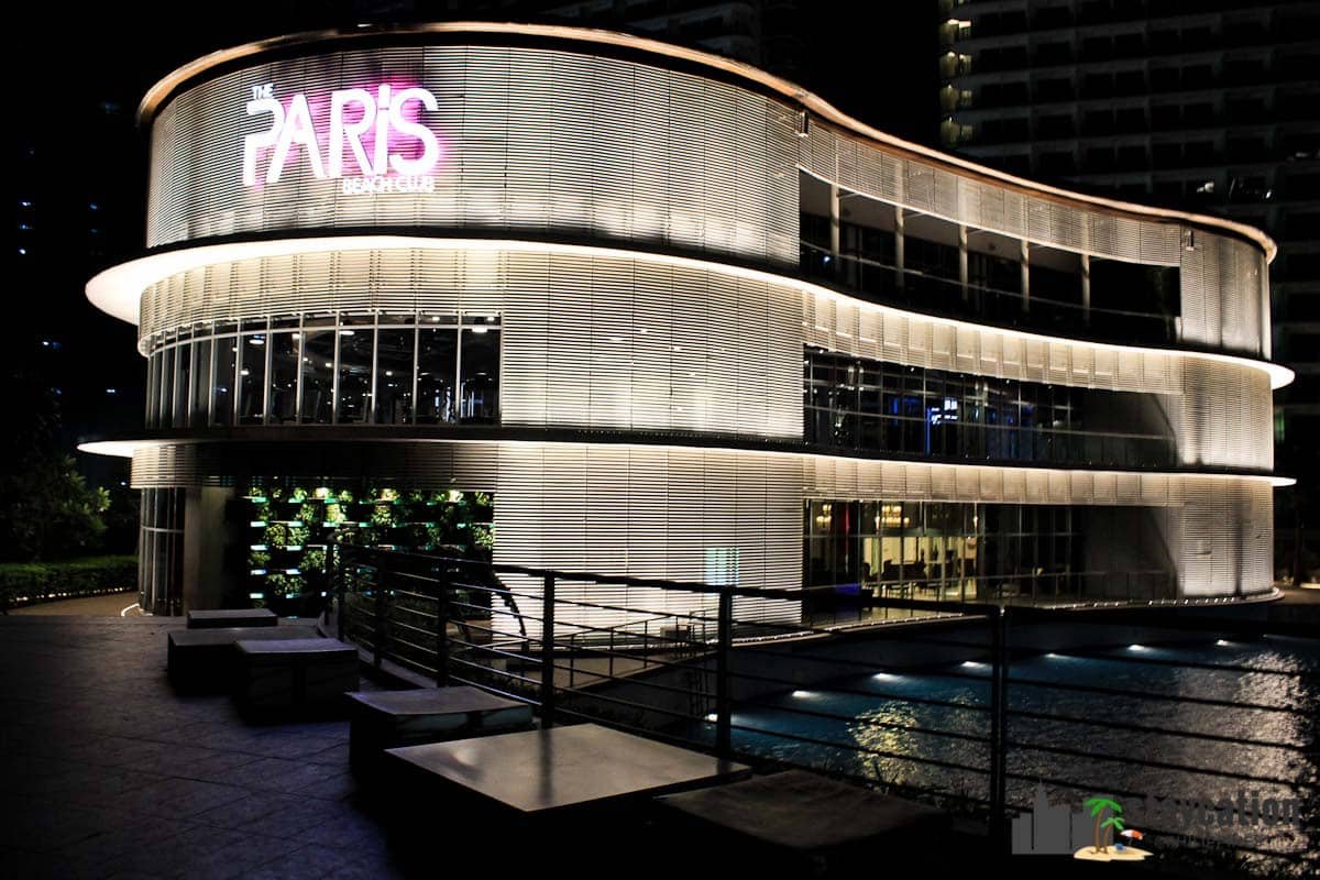 Paris Beach Club at night