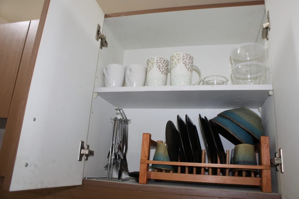 Plates, spoons and forks are available for guests